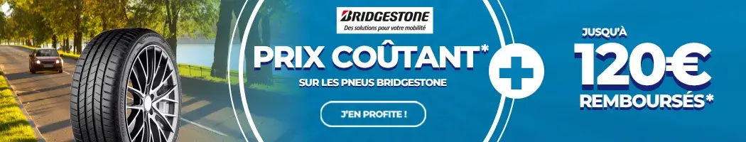 Prix coûtant sur les pneus Bridgestone + Jusqu'à 120€ remboursés ban_bloc_promo_pneus_bridgestone_OP08_2025_webp