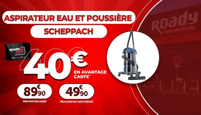 Aspirateur eau et poussière SCHEPPACH, 49,90€ avantage carte Aspirateur eau et poussière SCHEPPACH, 49,90€ avantage carte