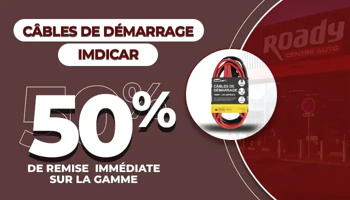 Câbles de démarrage IMDICAR, 50% de remise immédiate sur la gamme Câbles de démarrage IMDICAR, 50% de remise immédiate sur la gamme