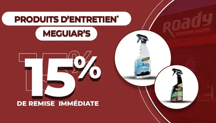Produits d'entretien MEGUIARS, 15% de remise immédiate Produits d'entretien MEGUIARS, 15% de remise immédiate