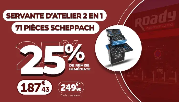 Servante d'atelier 2 en 1 SCHEPPACH, 25% de remise immédiate Servante d'atelier 2 en 1 SCHEPPACH, 25% de remise immédiate