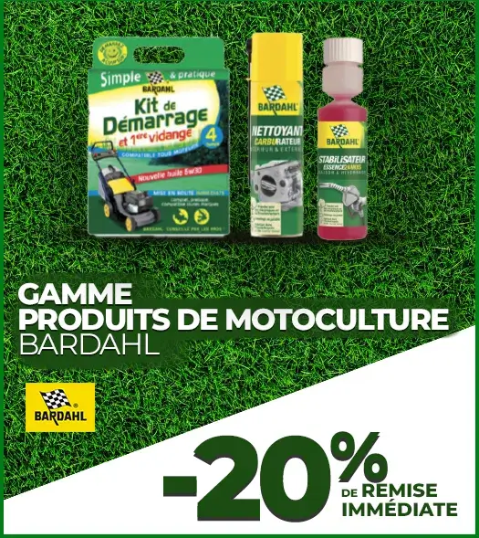 Gamme produits motoculture BARDAHL - 20% de remise immédiate Gamme produits motoculture BARDAHL - 20% de remise immédiate