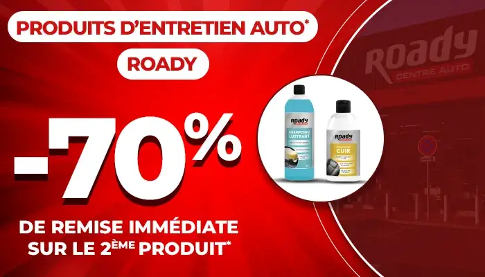 Produits d'entretien ROADY - 70% de remise sur le 2ème produit