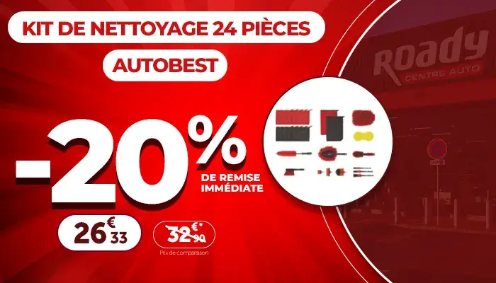 Kit de nettoyage 24 pièces AUTOBEST - 20% de remise immédiate