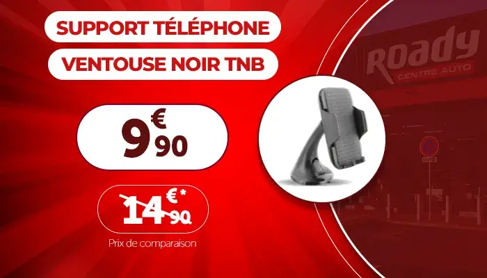 Support téléphone ventouse noir TNB