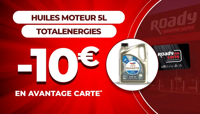Huiles moteur 5L TotalEnergies - 10€ en avantage carte