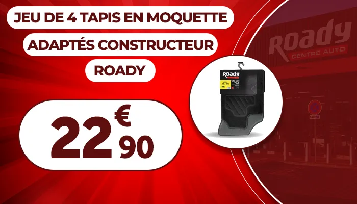 Jeu de 4 tapis moquette ROADY