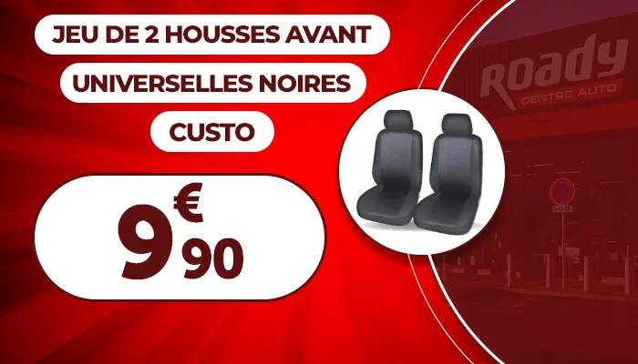 Jeu de 2 housses universelles noires