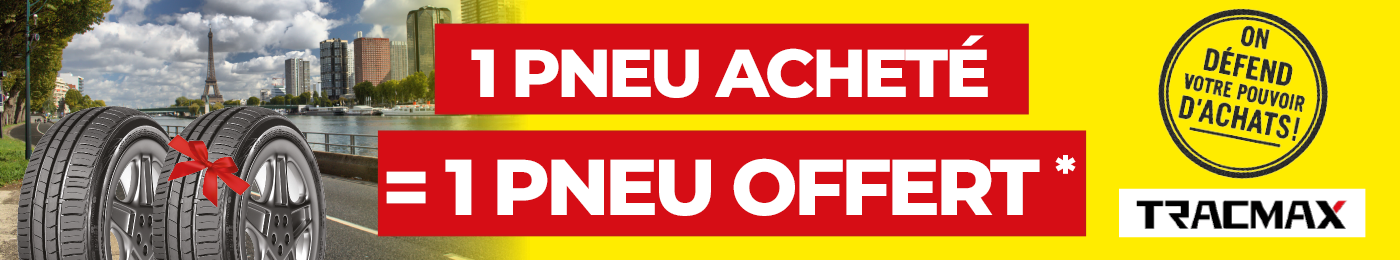 Un pneu acheté = un pneu offert Tracmax