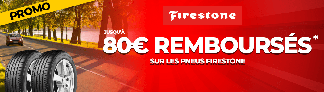 Jusqu'à 80€ remboursés sur les pneus FIRESTONE