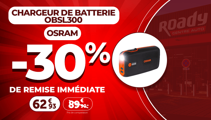 Chargeur de batterie OSRAM, 30% de remise immédiate