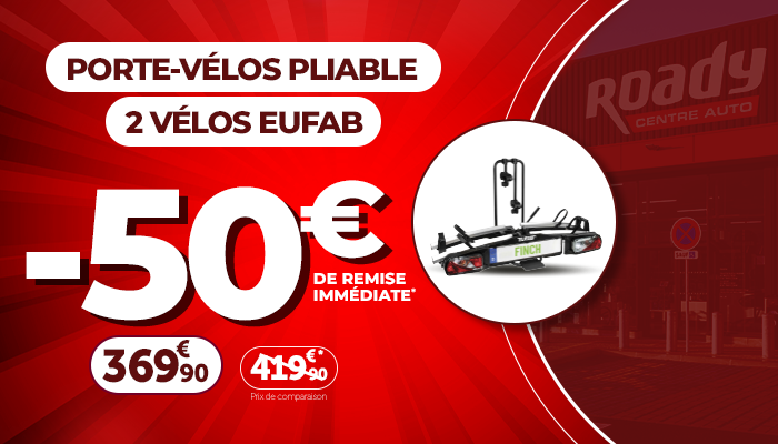 50 € de remise immédiate porte vélos pliable