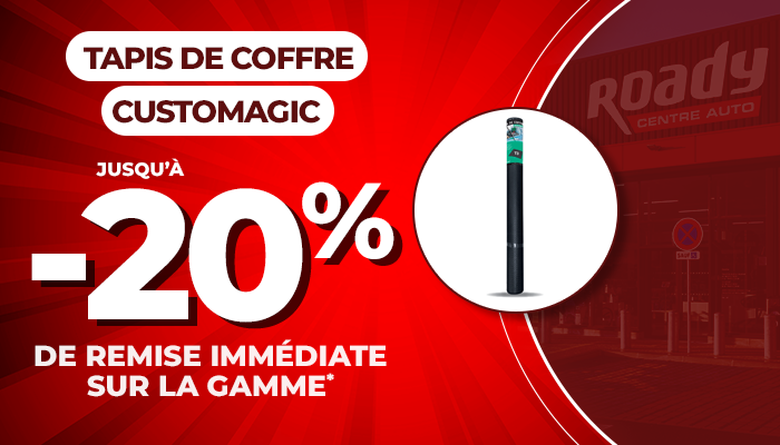 20% de remise immédiate sur la gamme de tapis de coffre CUSTOMAGIC 20% de remise immédiate sur la gamme de tapis de coffre CUSTOMAGIC