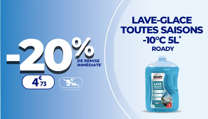 -20% de remise immédiate sur le lave glace toutes saisons