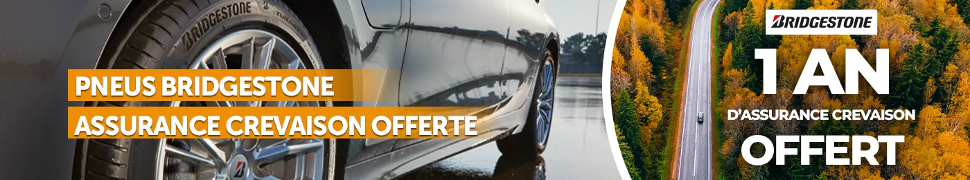 Pneus BRIDGESTONE - 1 an d'assurance crevaison offert