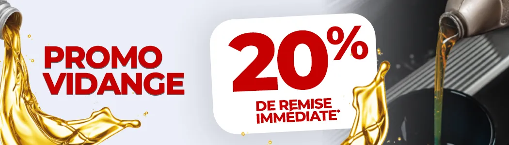 20% de remise immédiate sur votre vidange moteur 20% de remise immédiate sur votre vidange moteur