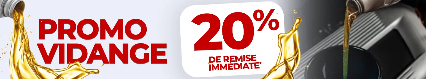 20% de remise immédiate sur votre vidange moteur