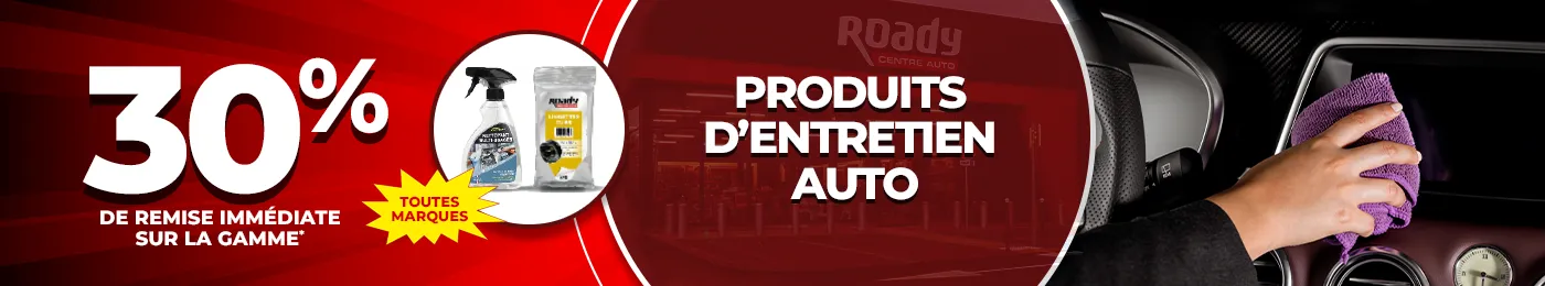 30% de remise immédiate sur les produits d'entretien auto toutes marques
