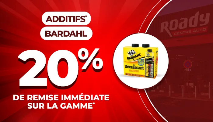 20% de remise immédiate sur la gamme additifs BARDAHL