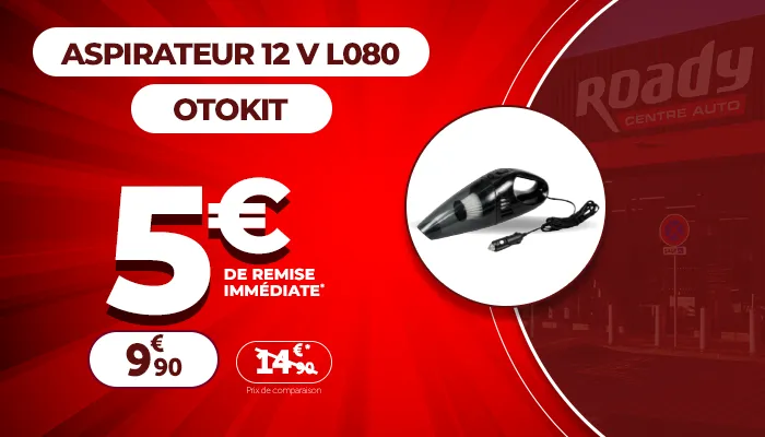 5€ de remise immédiate sur l'aspirateur 12V L080 OTOKIT