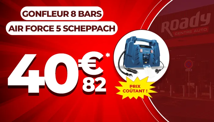 Prix coûtant sur le gonfleur 8 bars Air Force 5 SCHEPPACH