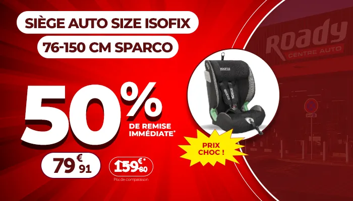 50% de remise immédiate sur le siège Isize Isofix 76-150 cm SPARCO
