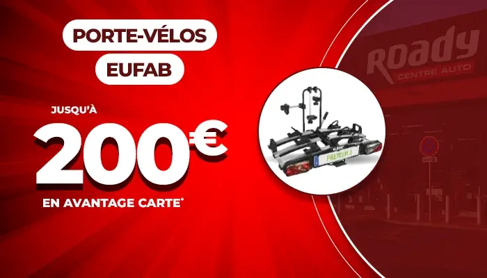 Porte-vélos EUFAB - Jusqu'à 200€ en avantage carte