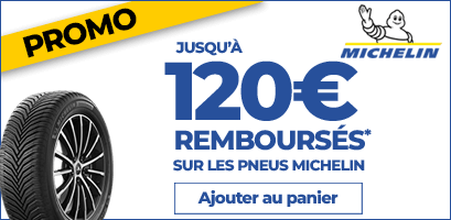 Jusqu'à 120€ remboursés sur les pneus MICHELIN Jusqu'à 120€ remboursés sur les pneus MICHELIN