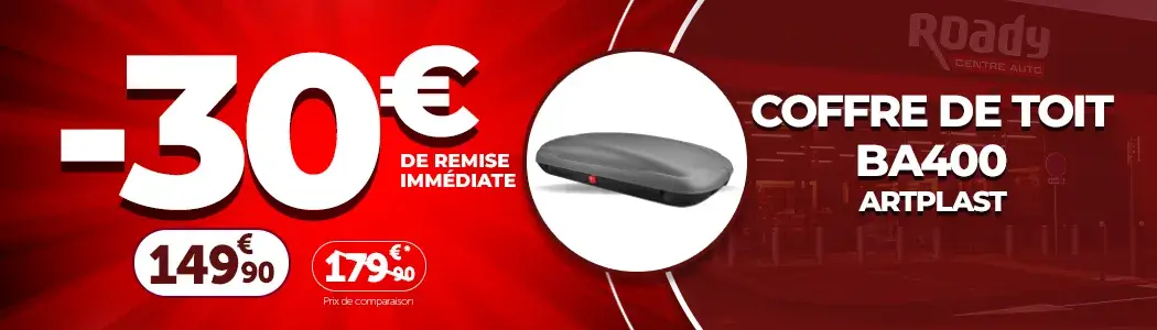 Coffre de toit BA400 ARTPLAST - 30€ de remise immédiate Coffre de toit BA400 ARTPLAST - 30€ de remise immédiate