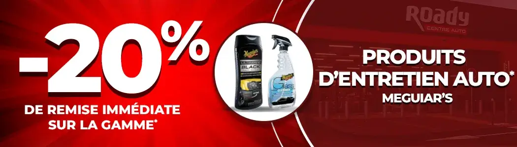 Produits d'entretien MEGUIAR'S - 20% de remise immédiate