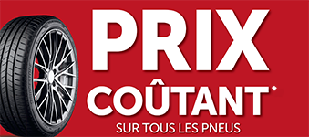 Prix coûtant sur tous les pneus