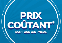 Prix coûtant sur tous les pneus
