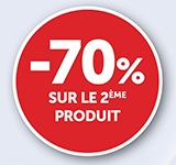 -70% sur le 2ème produit