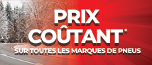 Prix coûtant sur tous les pneus