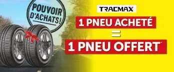 Tracmax 1 pneu acheté= 1 pneu offert