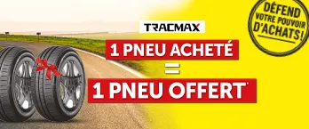 Tracmax 1 pneu acheté = 1 pneu offert