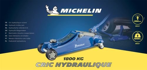 Cric hydraulique rouleur MICHELIN-capacité de levage 1800kg-hauteur  delevage 105/350mm - Super U, Hyper U, U Express 