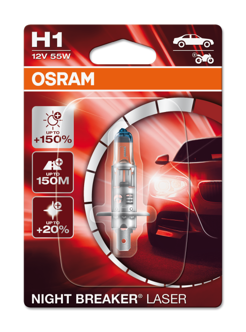 2 Ampoules OSRAM H1 Night Breaker® Laser 12V - Roady