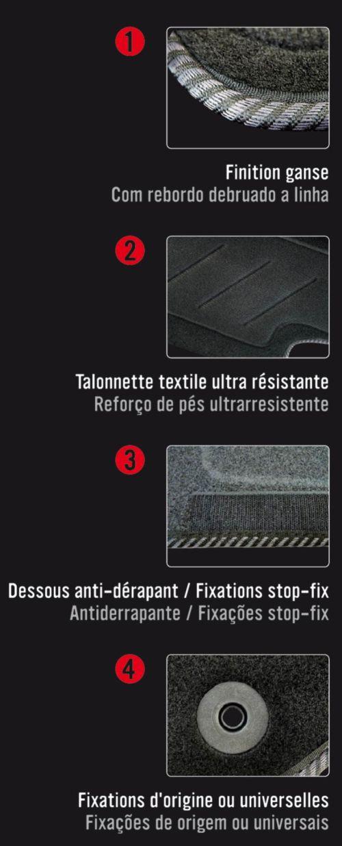 Tapis De Voiture Sur Mesure Pour Opel Corsa C (2000-2006) - Avant Et Arrière - Moquette Noire Antidérapante - Fabrication Italie - 10