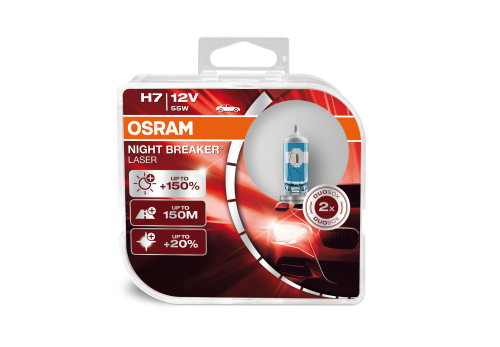 2 Ampoules OSRAM H7 Night Breaker® Laser 12V - Roady