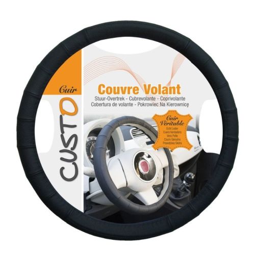 Couvre-volant CUSTOMAGIC Premium Cuir Noir/Rouge - Roady