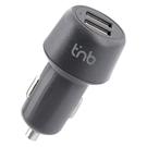 Chargeur allume-cigares TNB 2 USB 4,8 A - Plastique écologique gris eco 
