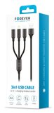 Câble FOREVER 3en1 USB - Lightning + USB-C + microUSB 1,2 m 3A blanc