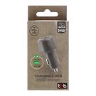 Chargeur allume-cigares TNB 2 USB 4,8 A - Plastique écologique gris eco 