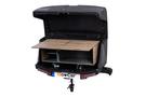 Coffre d'attelage 330 litres TOWBOX Camper Life Noir sur bras articulé COURT 