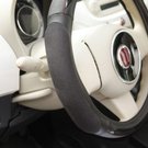 Couvre volant CUSTOMAGIC noir insert carbone