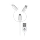 Câble 3 en 1 FOREVER nylon blanc  