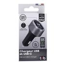Chargeur allume-cigares TNB 1XUSB et 1XUSB-C QC et PD 83W  -  noir