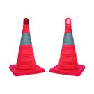Cône de sécurité haute visibilité pliable avec led clignotante CARPOINT