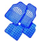 Jeu de 4 Tapis auto CUSTOMAGIC tuning PVC effet métallisé bleu